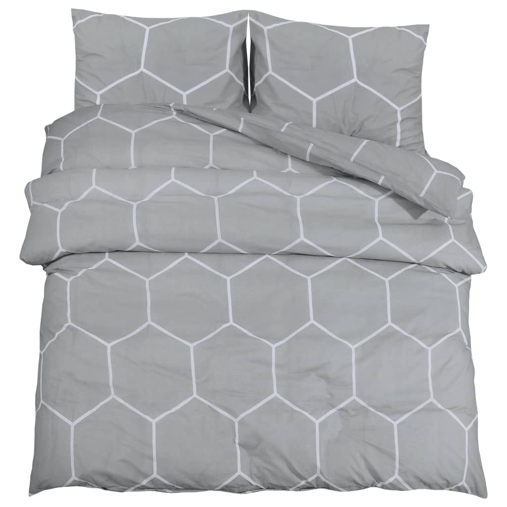 Vidaxl Duvet overray set 135x200 cm cotton gray