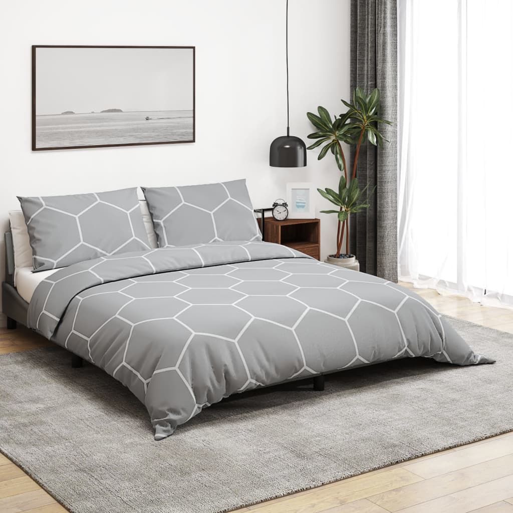 Vidaxl Duvet overray set 135x200 cm cotton gray