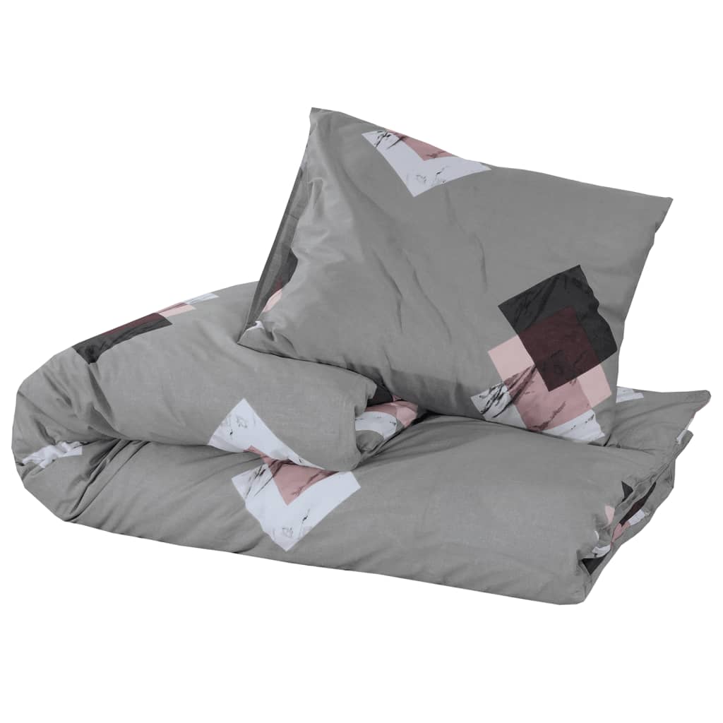 VIDAXL DUVET OVERRAY SET 220x240 cm bomullsgrå