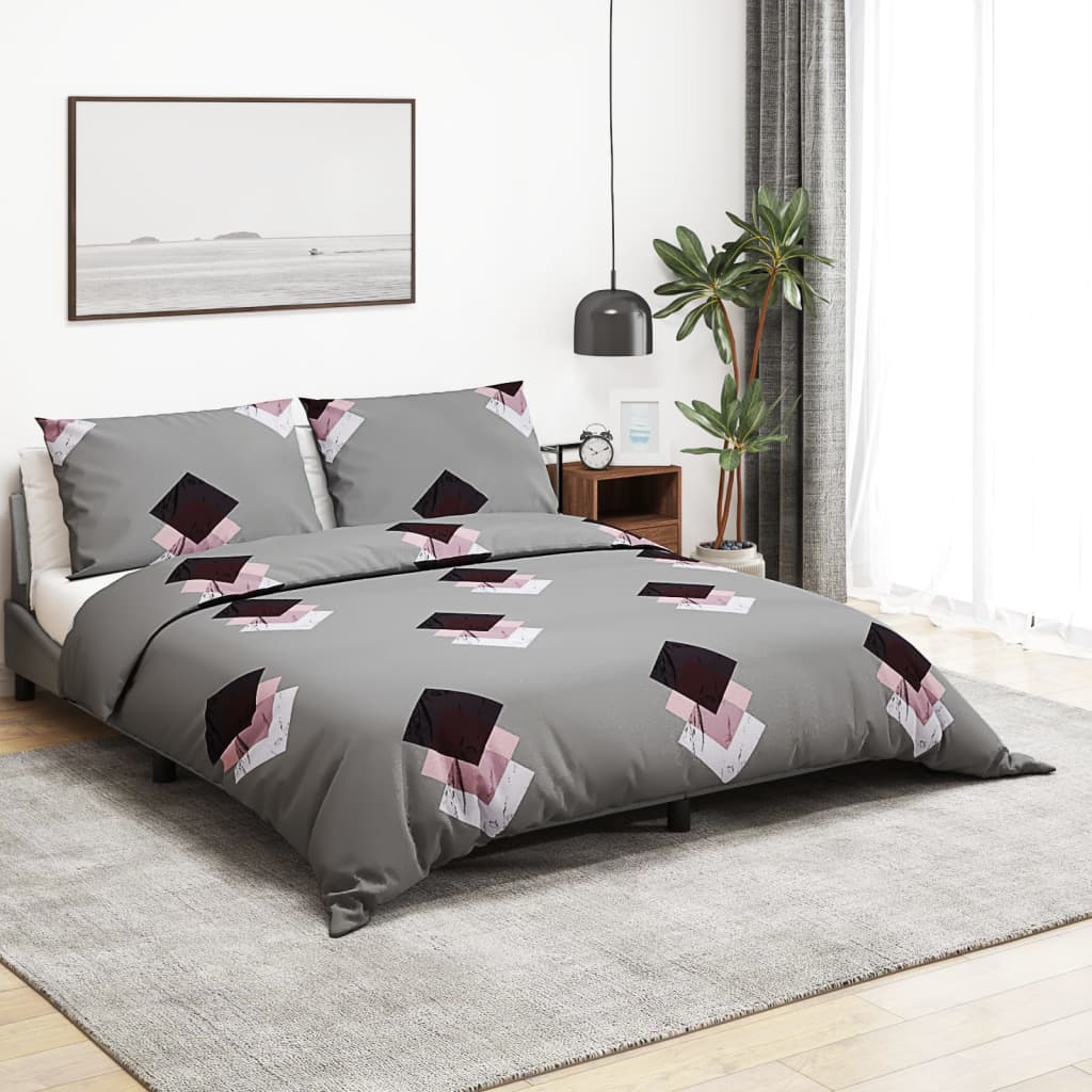 VIDAXL DUVET OVERRAY SET 220x240 cm bomullsgrå