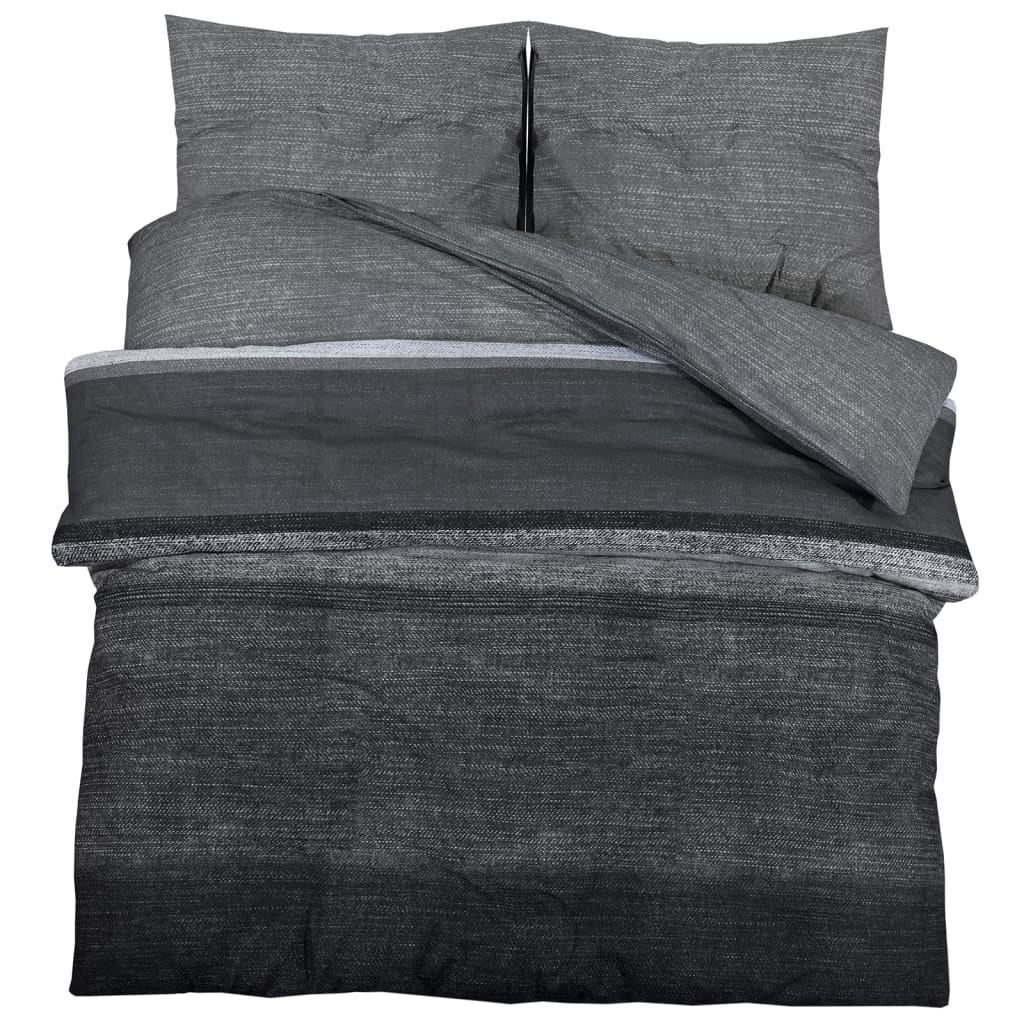 Sada přesun Vidaxl Duvet Sada 135x200 cm Cotton Dark Grey