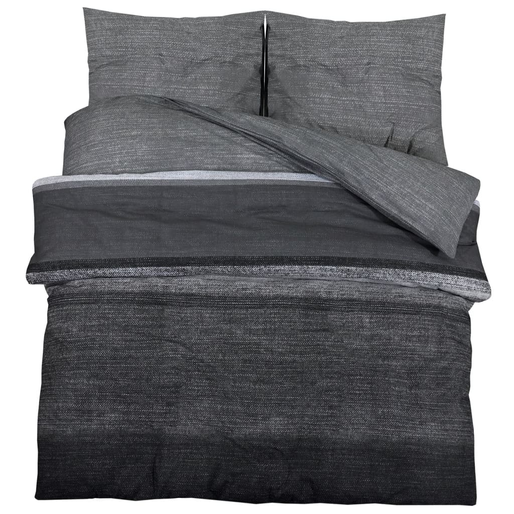 Vidaxl Duvet Overray Set 200x220 cm bomull mørk grå