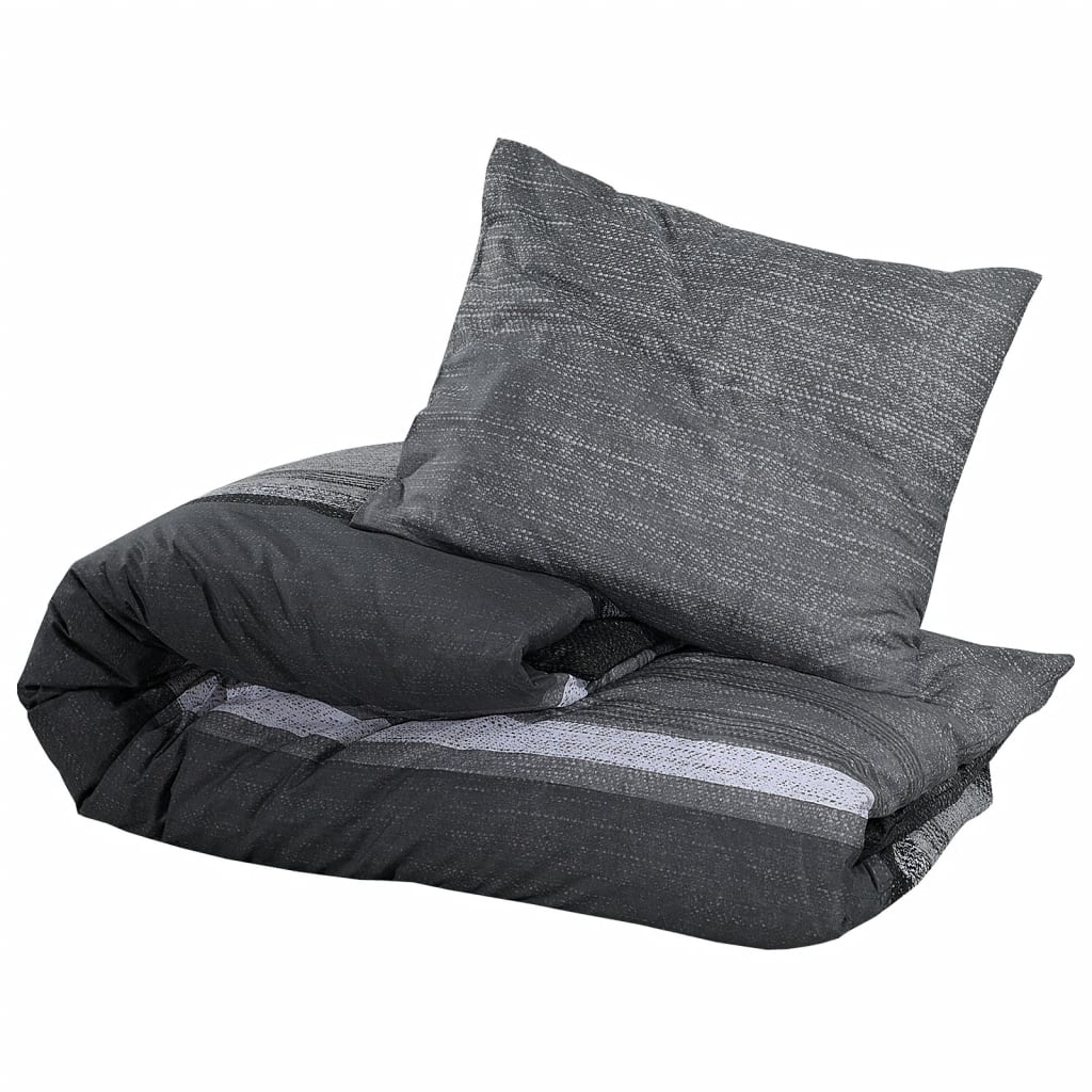 Vidaxl Duvet Overray Set 200x220 cm bomull mørk grå