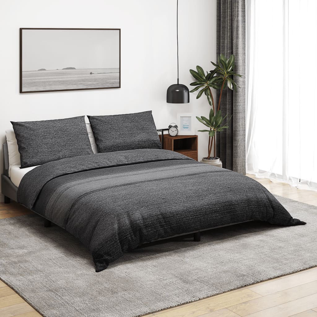 Vidaxl Duvet Overray Set 200x220 cm bomull mørk grå