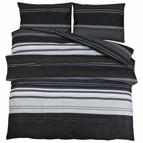Vidaxl Duvet Crossing Set 200x200 cm Baumwollschwarz und Weiß