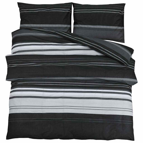 Vidaxl Duvet Overlay Set 200x220 cm Baumwollschwarz und Weiß