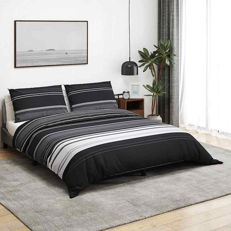 Vidaxl Duvet Overlay Set 200x220 cm Baumwollschwarz und Weiß