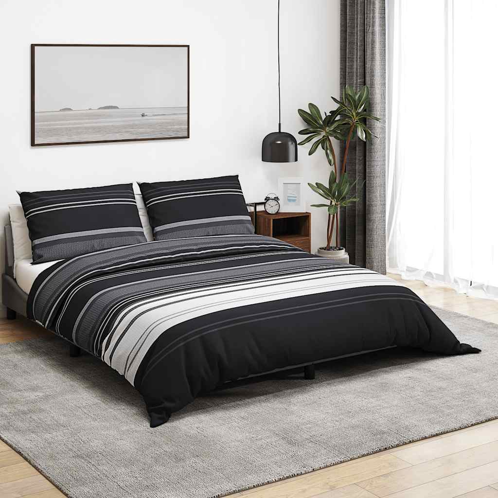 Vidaxl Duvet Crossing Set 140x200 cm Baumwollschwarz und Weiß