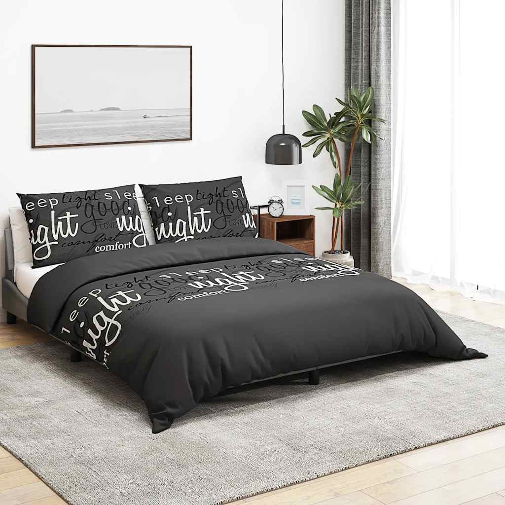 VIDAXL -Duvet -Überraschungs -Set 140x200 cm Baumwollschwarz