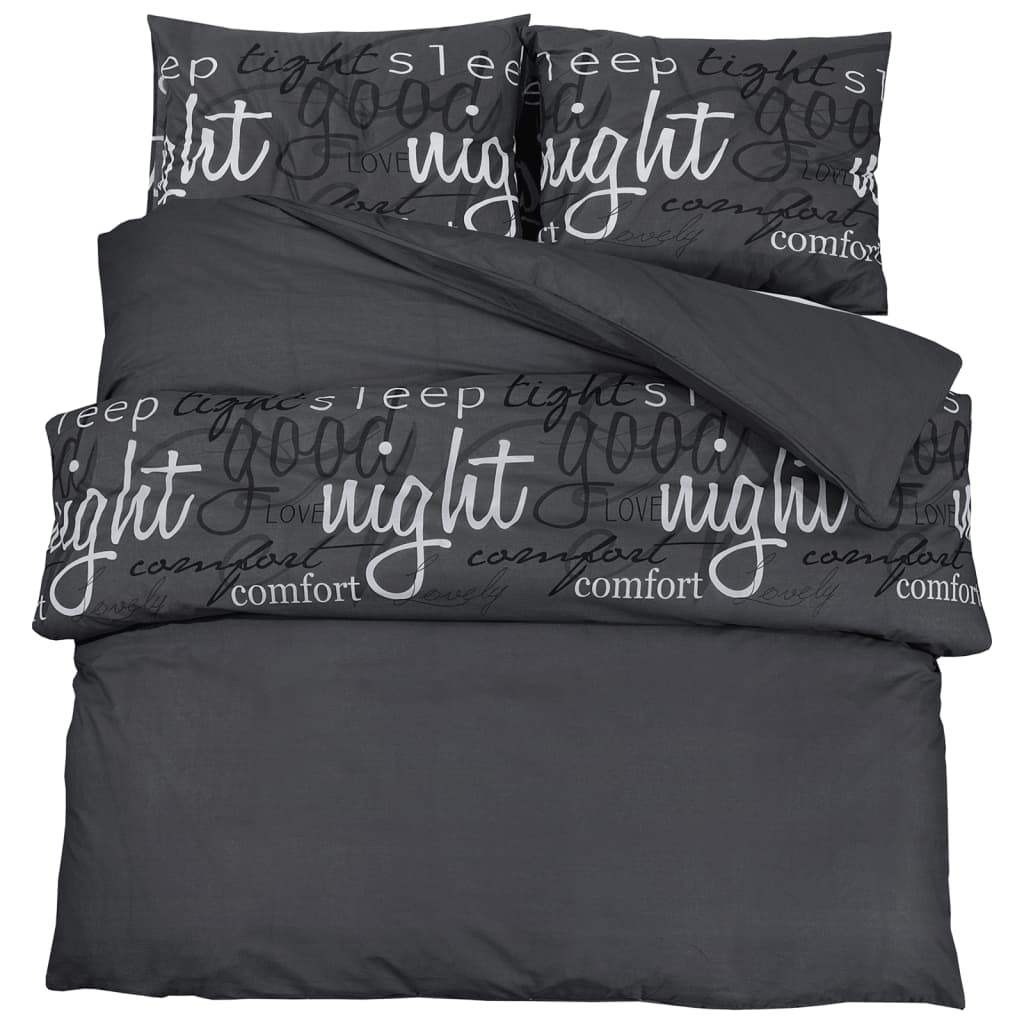 Vidaxl Duvet overray set 140x200 cm cotton black