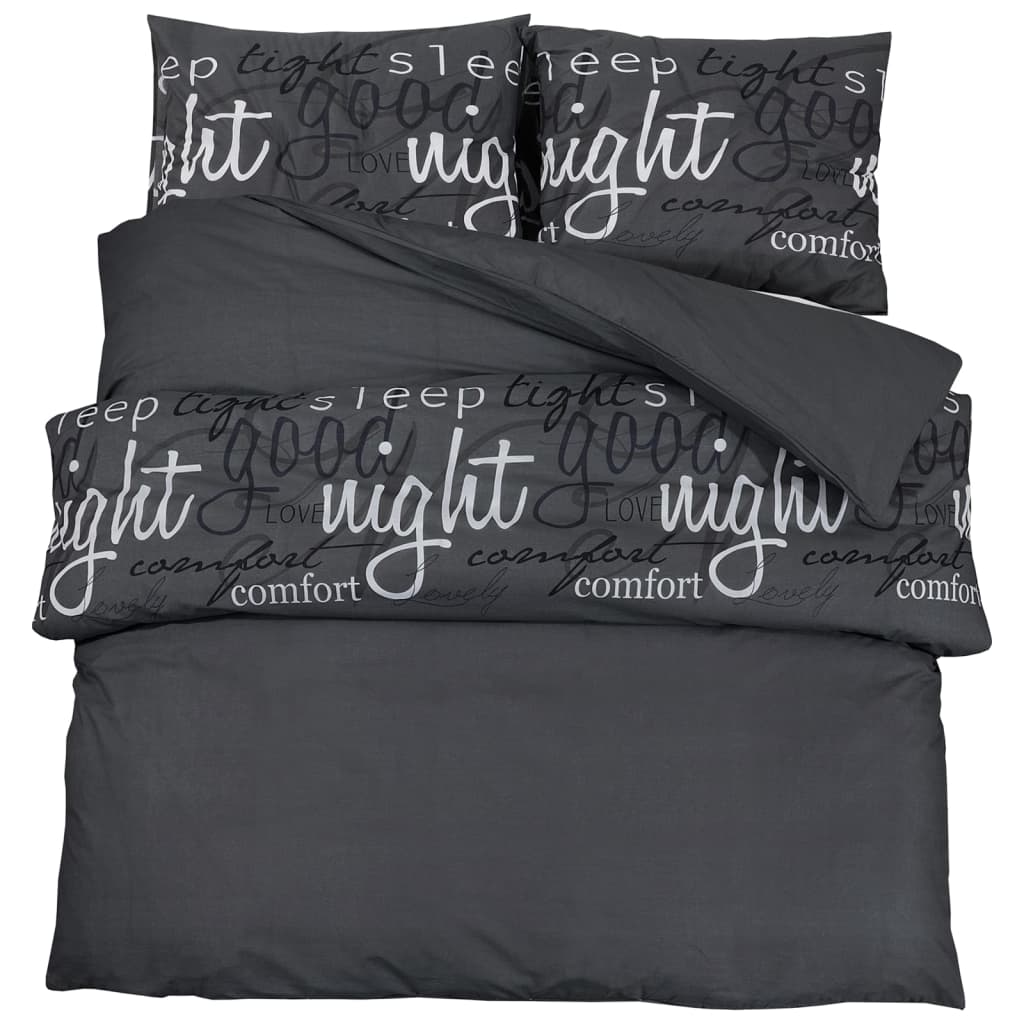 Vidaxl Duvet Overray Set 155x220 cm bomullssvart