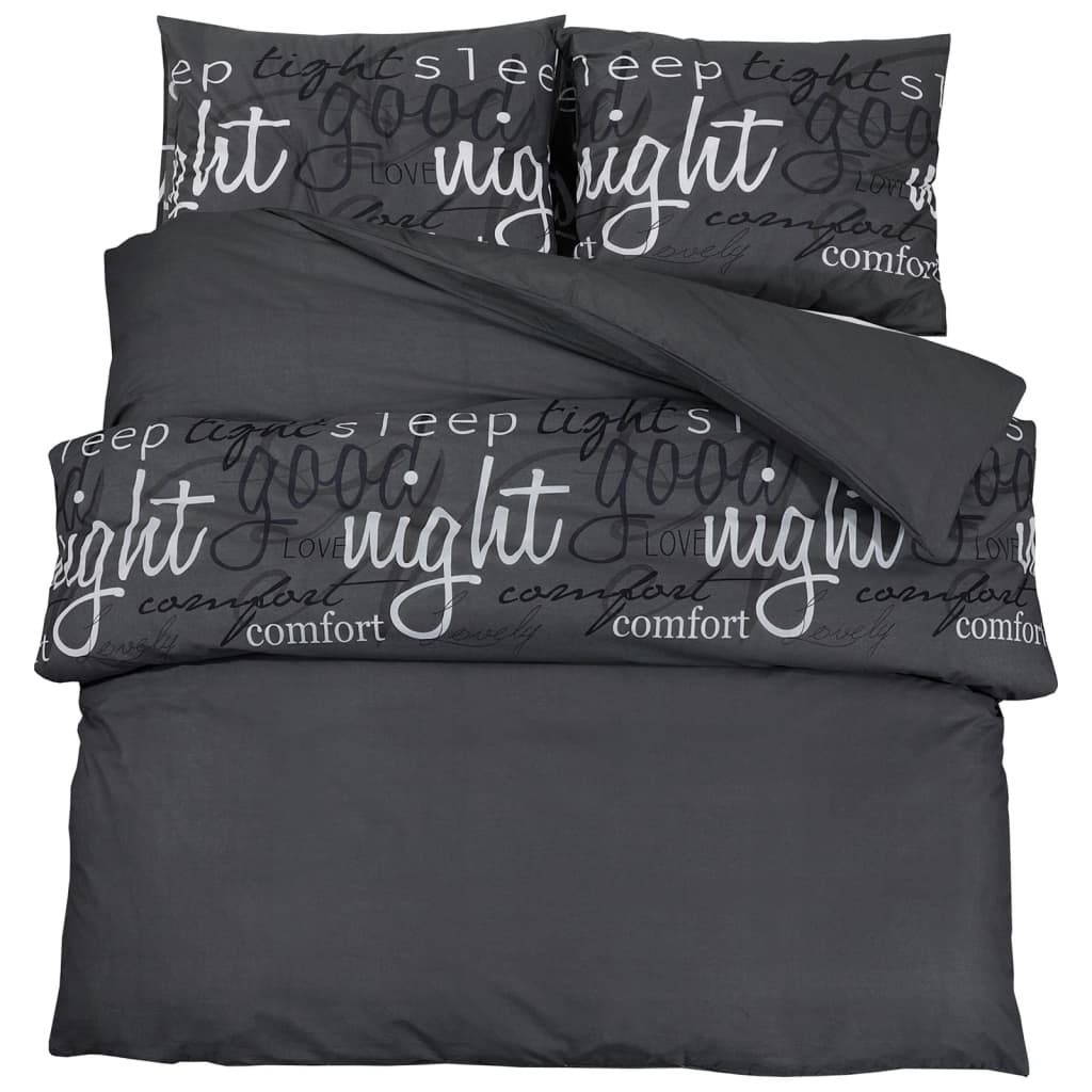 VIDAXL DUVET Overlay Set 200x200 cm bomullssvart