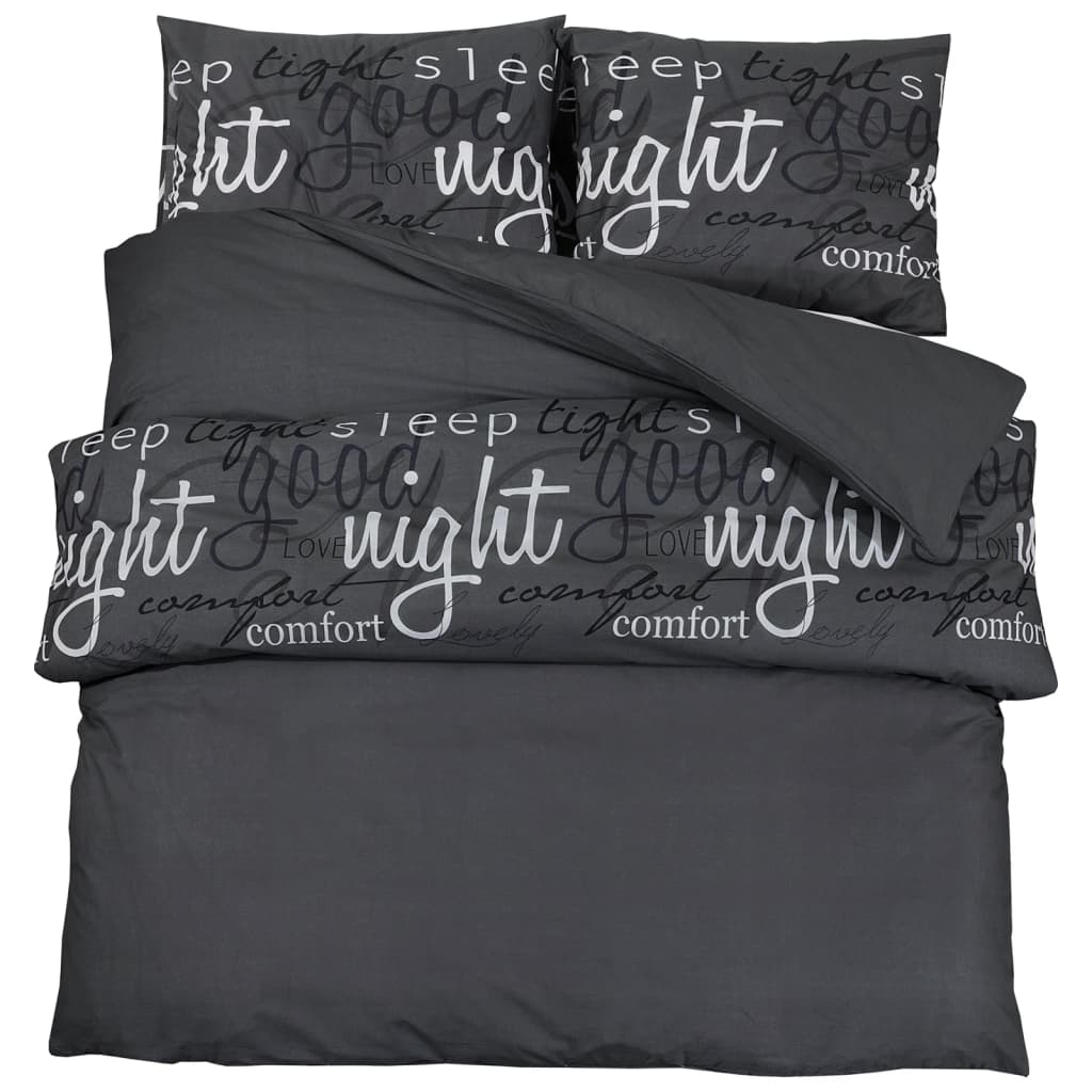 Vidaxl Duvet Overray Set 140x200 cm bomullssvart