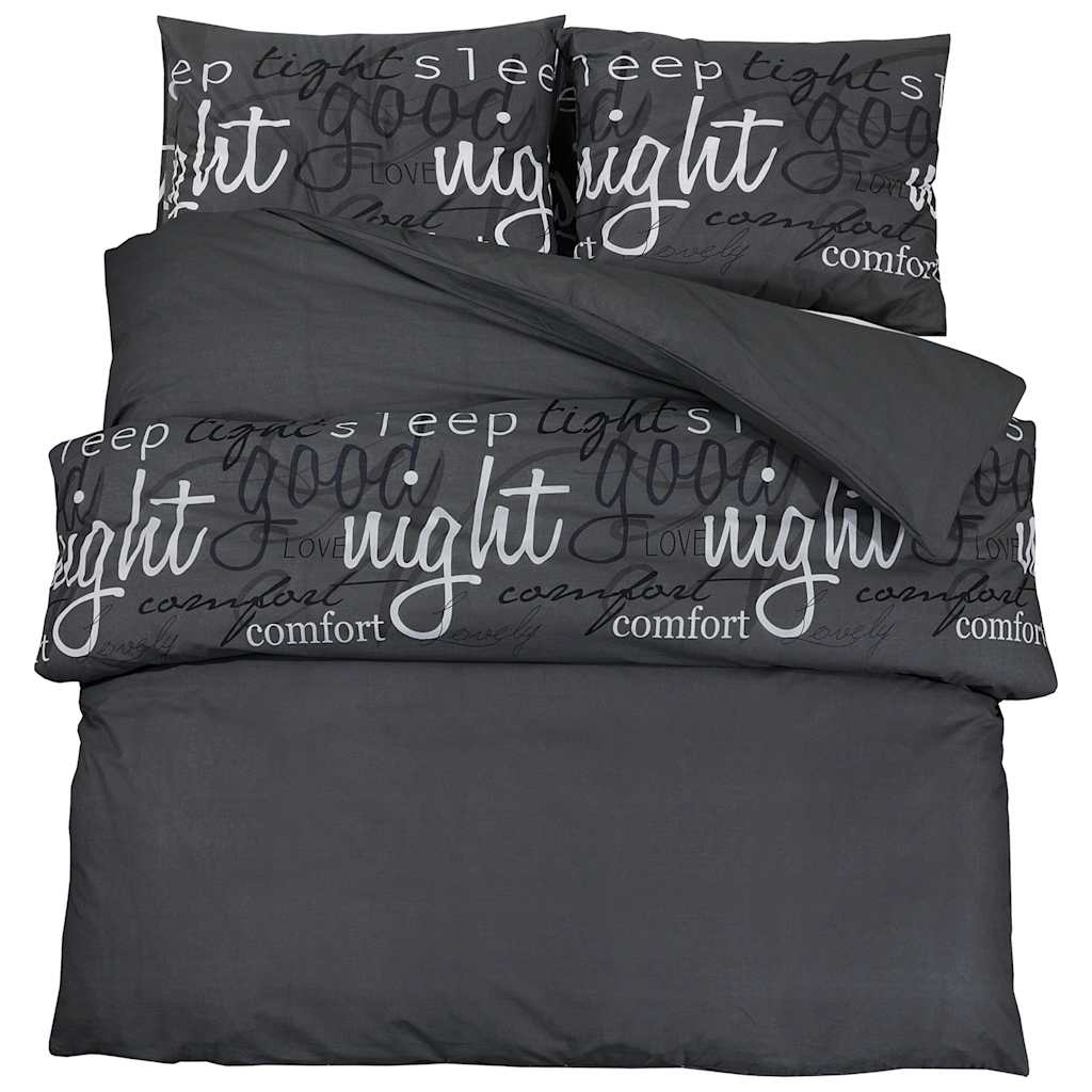 Vidaxl Duvet Overlay Set 200x200 cm Baumwollschwarz