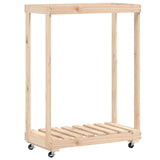 Vidaxxl Holzhalter mit Rädern 76,5x40x108 cm massives Kiefernholz