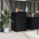 Vidaxl Schranktüren für Außenküche 50x9x82 cm Kiefernholz schwarz