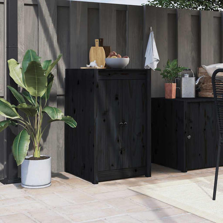 Vidaxx Schranktüren für Outdoorküche Meppel 50x9x82 cm Kiefernholz schwarz