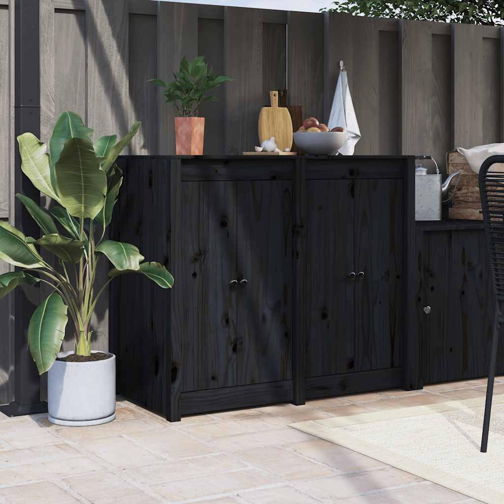 Vidaxx Schranktüren für Outdoor-Küche 2 Stk. 50x9x82 cm Kiefernholz schwarz