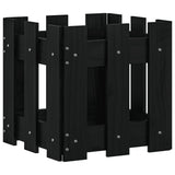 VIDAXL -Planungsbox mit Zaundesign 30x30x30 cm Festkiefer schwarz