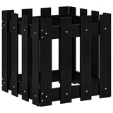 VIDAXL -Planungsbox mit Zaundesign 40x40x40 cm Festkiefer schwarz