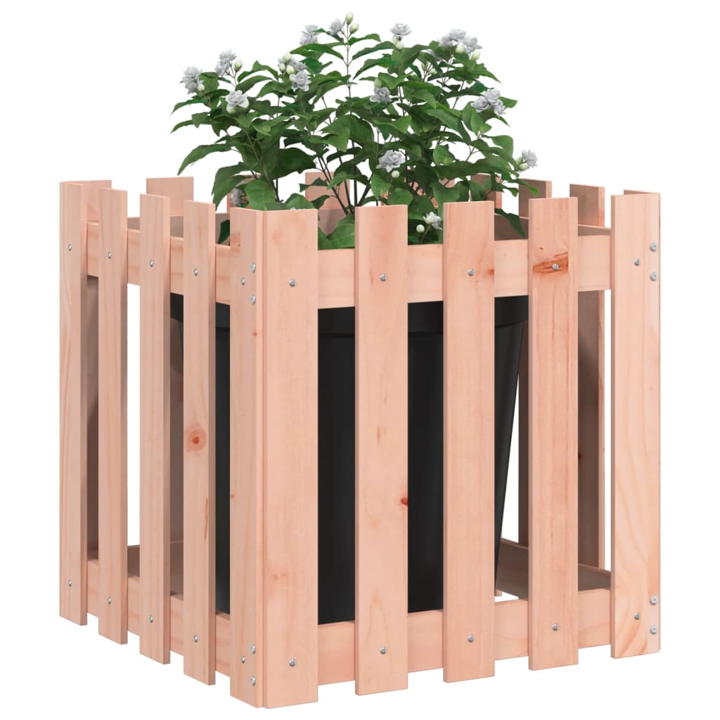 VidaXL Pflanzgefäß mit Zaundesign 50x50x50 cm massives Douglasholz