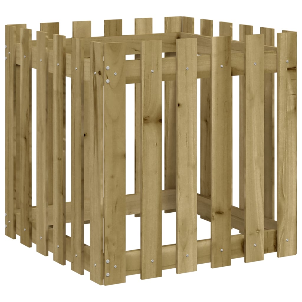 Vidaxx Pflanzgefäß mit Zaundesign 60x60x60 cm imprägniertes Kiefernholz