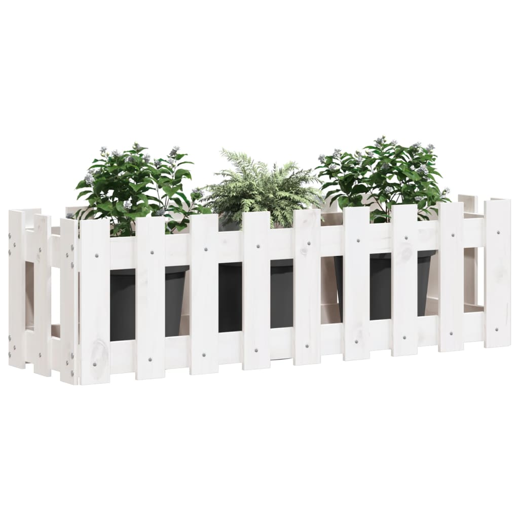 Vidaxl Planter insåg Hek Design 100x30x30 cm tall med vit