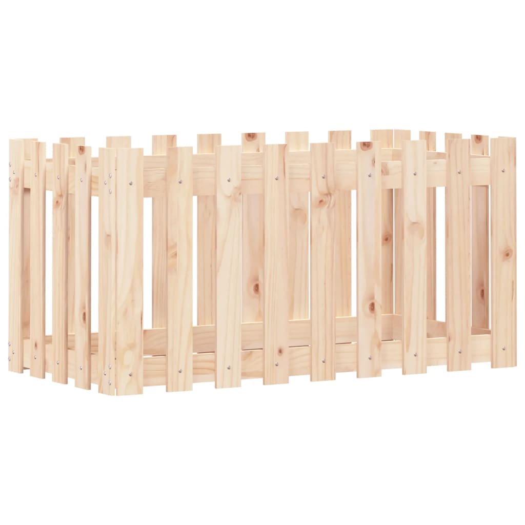 Vidaxx Pflanzkübel erhöht mit Zaundesign 100x50x50 cm Kiefernholz