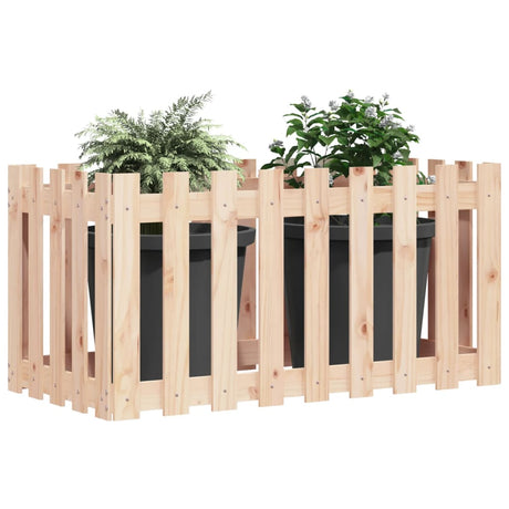 Vidaxx Pflanzkübel erhöht mit Zaundesign 100x50x70 cm Kiefernholz