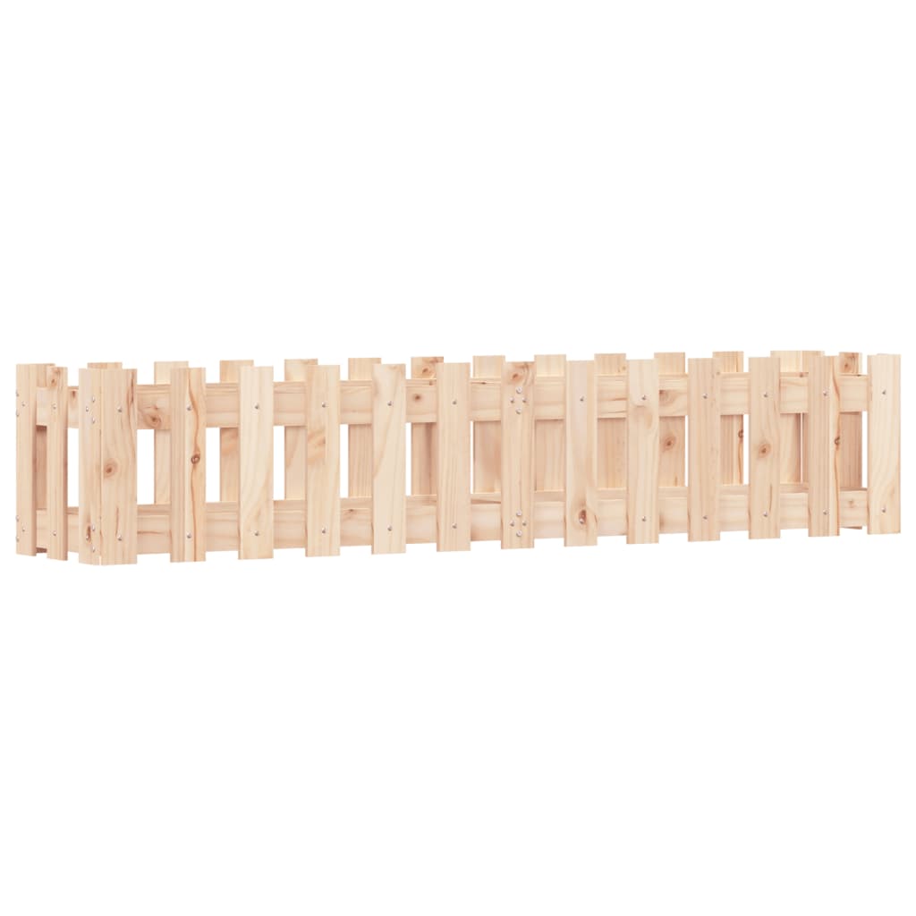 Vidaxl -Pflanzer mit Zaundesign 150 x 30 x 30 cm Kiefernholz