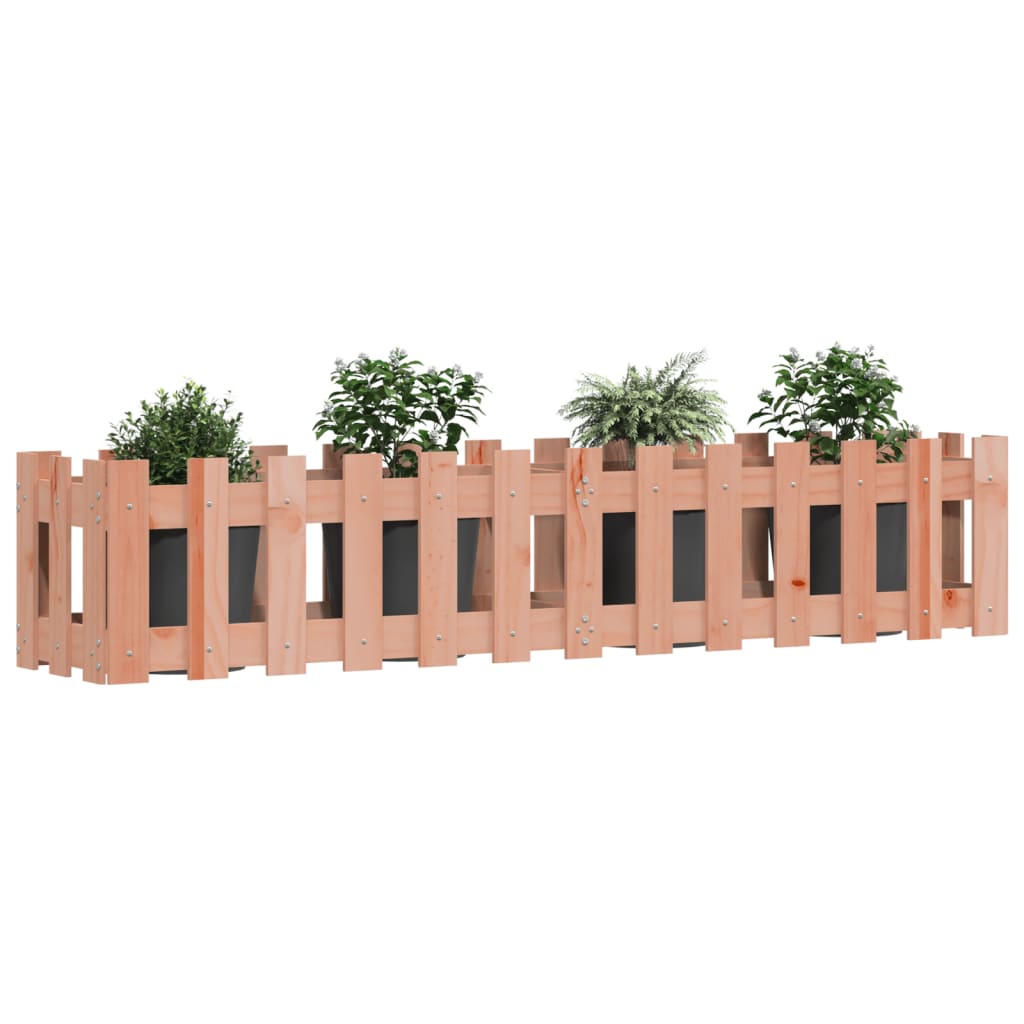 VidaXL Pflanzkübel, erhöhtes Zaundesign, 150 x 30 x 30 cm, massives Douglas-Holz