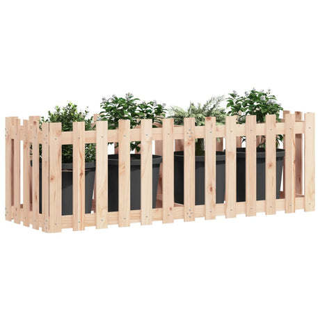 VidaXL Pflanzkübel erhöht mit Zaundesign 150x50x50 cm Kiefernholz