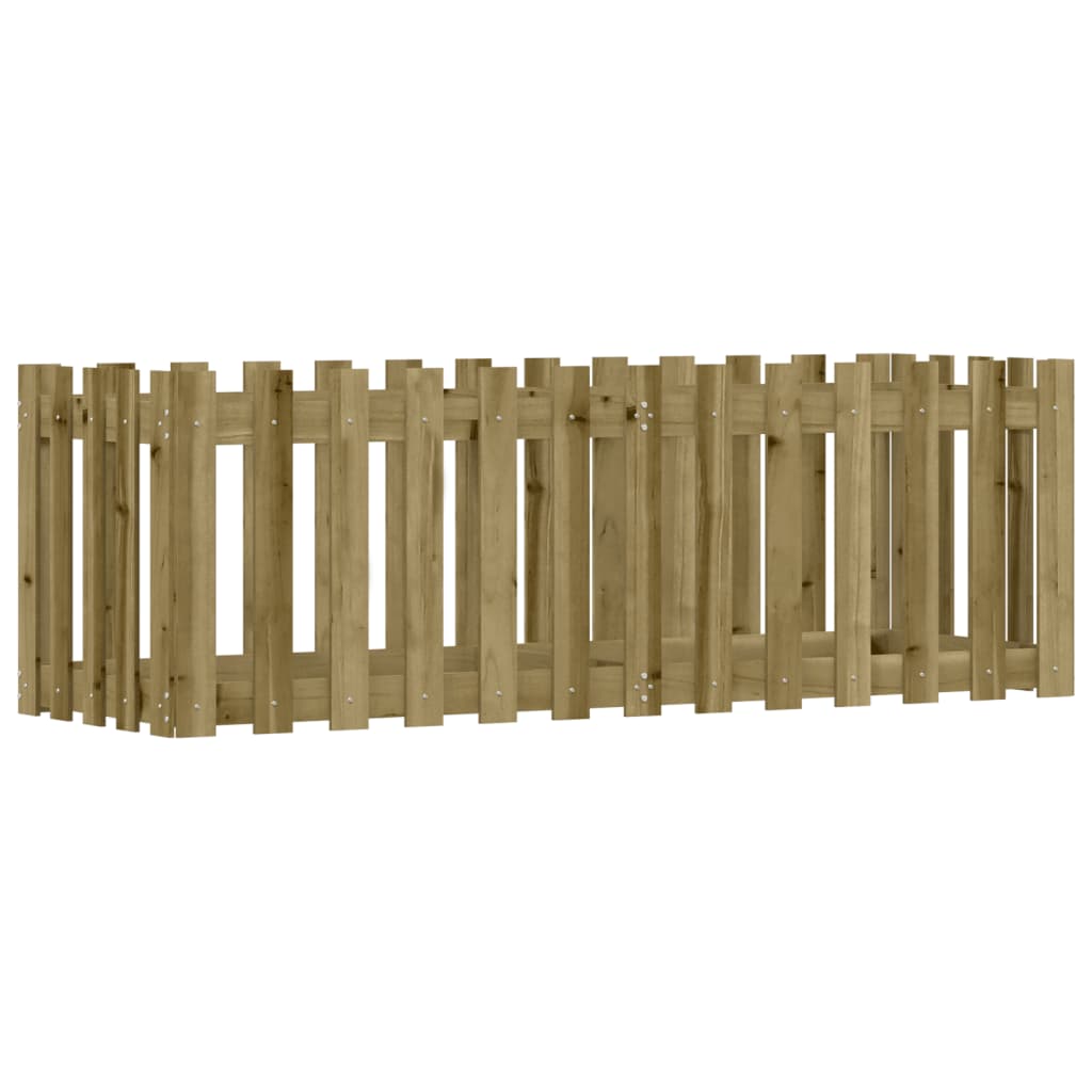 Vidaxxl Pflanzgefäß, erhöhtes Zaundesign, 150 x 50 x 50 cm, aus imprägniertem Holz