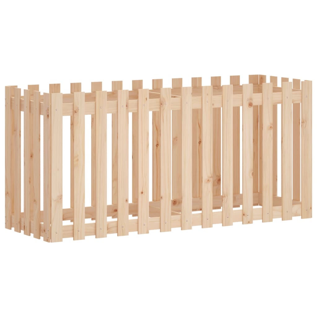 Vidaxx Pflanzkübel erhöht mit Zaundesign 150x50x70 cm Kiefernholz