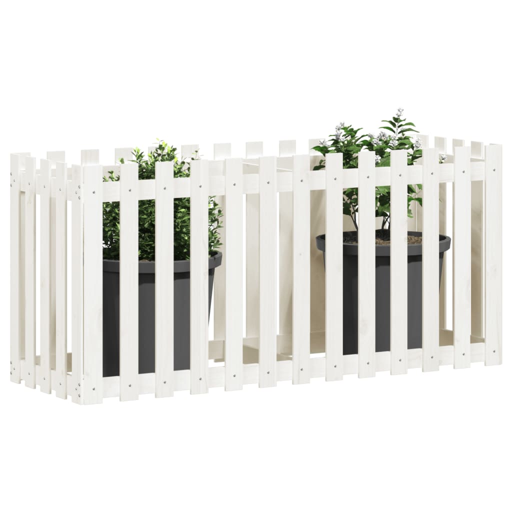 Vidaxx Pflanzgefäß Hochzaun Design 150x50x70 cm Kiefernholz weiß
