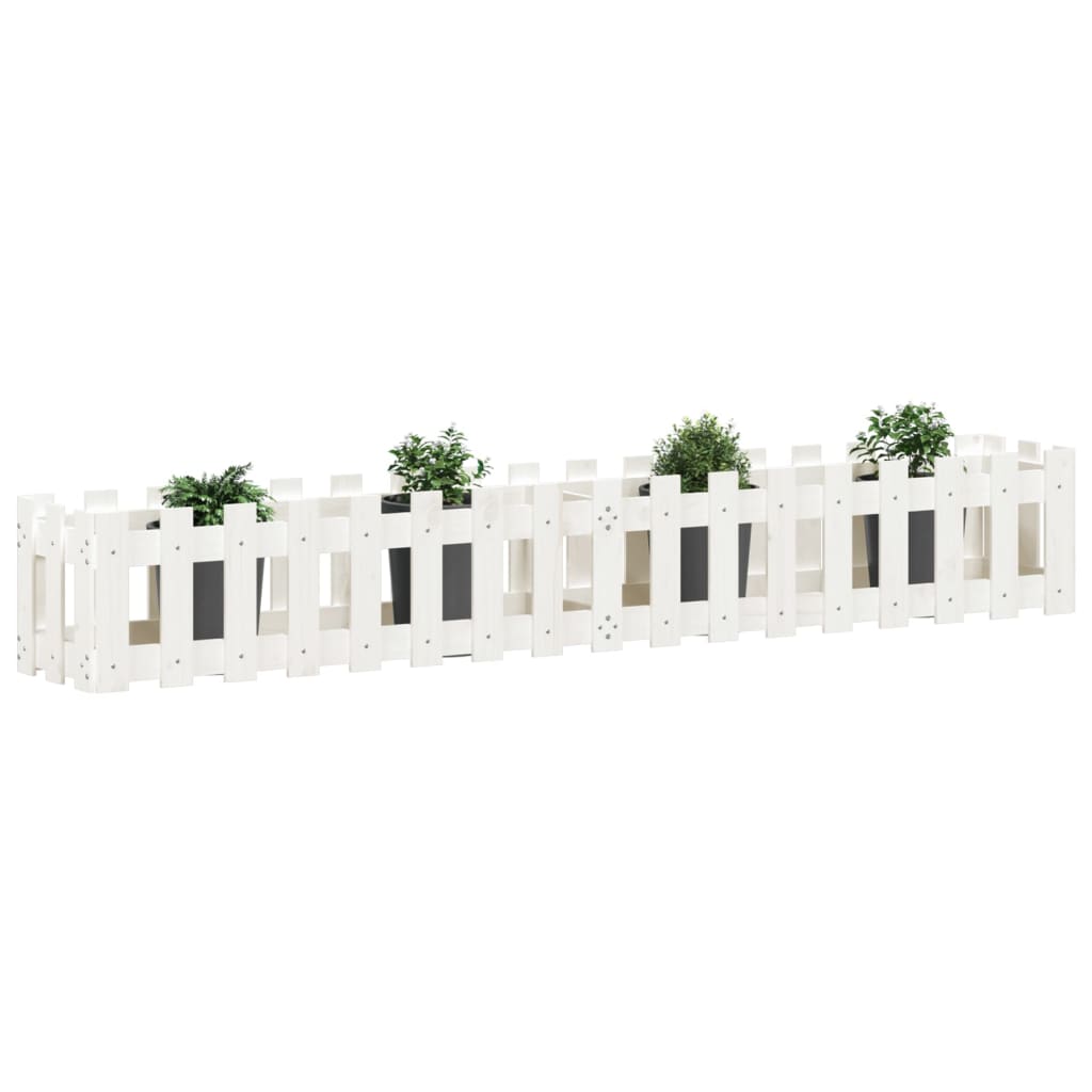 VidaXL Planter Insent Hek Design 200x30x30 cm Pine Wit White