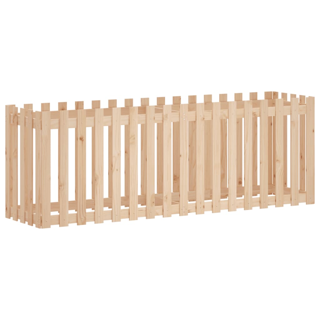 Vidaxx Pflanzkübel erhöht mit Zaundesign 200x50x70 cm Kiefernholz
