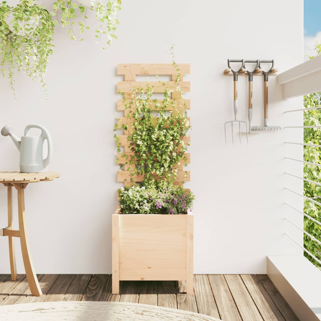 VidaXL Planter with rack 39x39.5x114 cm Solid pine