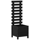 Vidaxl Planter med rack 39x39.5x114 cm fast tallvedsvart