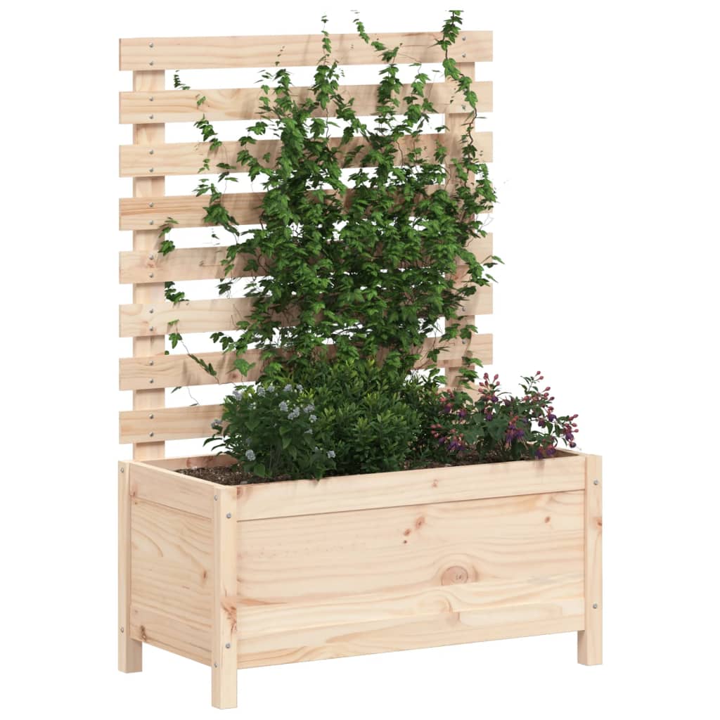 Vidaxx Pflanzgefäß mit Gestell 79x39,5x114 cm massives Kiefernholz