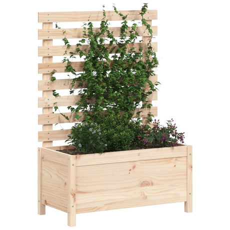 Vidaxx Pflanzgefäß mit Gestell 79x39,5x114 cm massives Kiefernholz