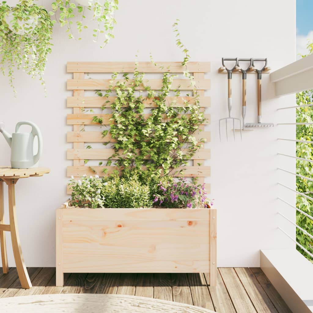 Vidaxx Pflanzgefäß mit Gestell 79x39,5x114 cm massives Kiefernholz