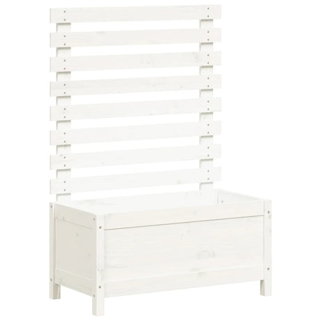 VIDAXL -Pflanzer mit Rack 79x39.5x114 cm Festkiefern Weiß weiß