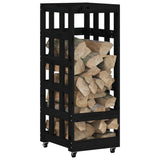 VIDAXL -Holzblockhalter mit Rädern 40 x 49 x 10 cm feste Kiefernkiefernschwarz