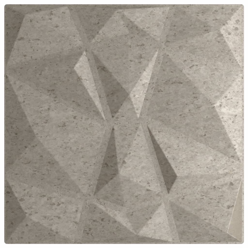 Vidaxx 48 Stück Wandpaneele Diamant 12 m² 50x50 cm XPS Betongrau