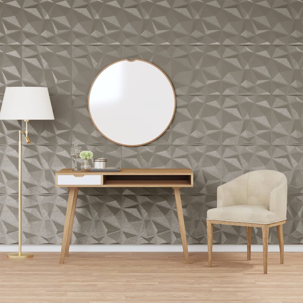 Vidaxx 48 Stück Wandpaneele Diamant 12 m² 50x50 cm XPS Betongrau