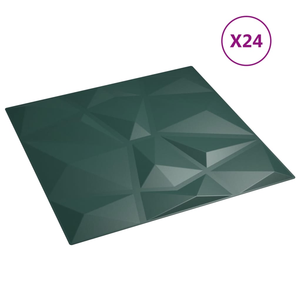 Vidaxl 24 St Wand Panels Diamant 6 m² 50x50 cm XPS Green