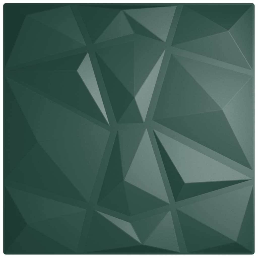 Vidaxx 48 Stück Wandpaneele Diamant 12 m² 50x50 cm XPS grün