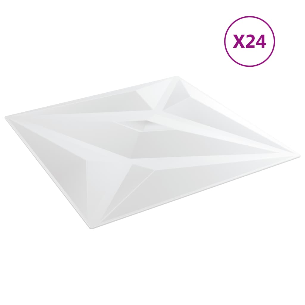 Vidaxl 24 ST Pannelli murali stella 6 m² 50x50 cm xps bianco