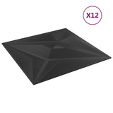 Vidaxx 12 Stück Wandpaneele Stern 3 m² 50x50 cm XPS Schwarz